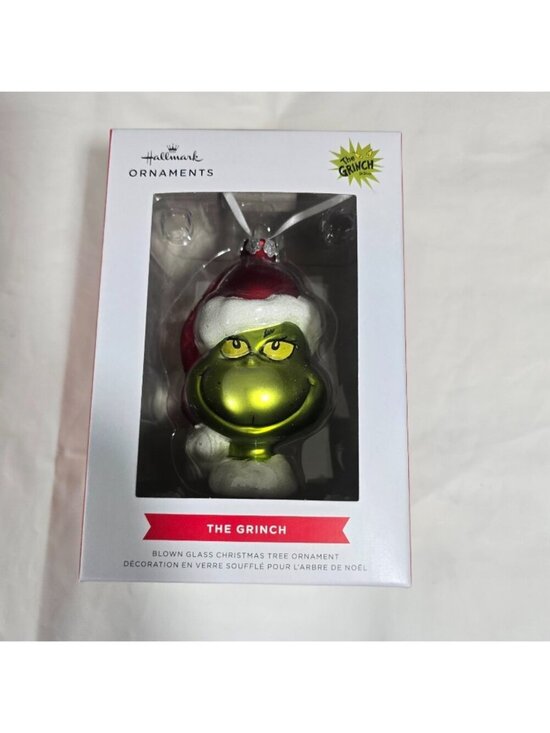 Hallmark Other - Hallmark Dr. Seuss The Grinch Blown Glass Christmas Ornament Green New With Box